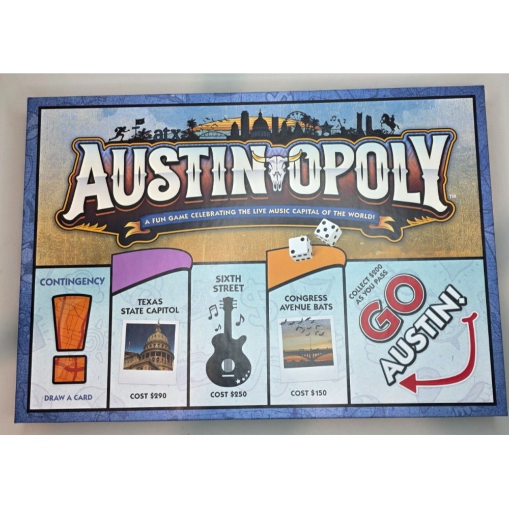 Austin-Opoly " Late for the Sky"  Board Game (2nd Ed) - New / Sealed!